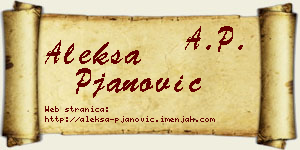 Aleksa Pjanović vizit kartica